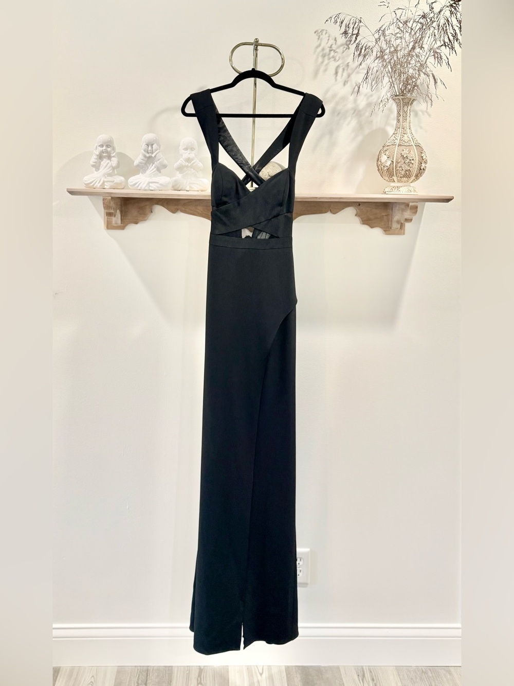 Bariano Australia Black Cutout Maxi Gown Dress Size US 8